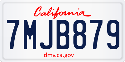 CA license plate 7MJB879