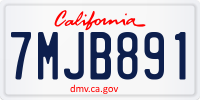 CA license plate 7MJB891