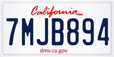 CA license plate 7MJB894