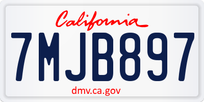 CA license plate 7MJB897