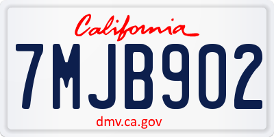 CA license plate 7MJB902