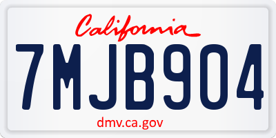 CA license plate 7MJB904