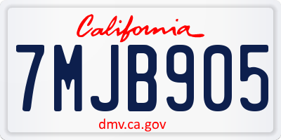 CA license plate 7MJB905