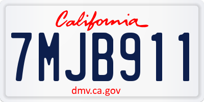CA license plate 7MJB911