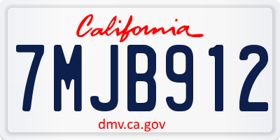 CA license plate 7MJB912