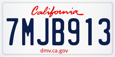 CA license plate 7MJB913