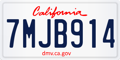 CA license plate 7MJB914