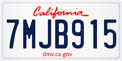 CA license plate 7MJB915