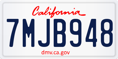 CA license plate 7MJB948