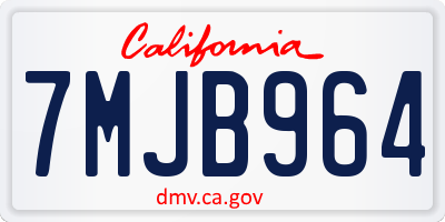 CA license plate 7MJB964