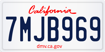 CA license plate 7MJB969