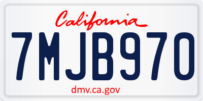 CA license plate 7MJB970