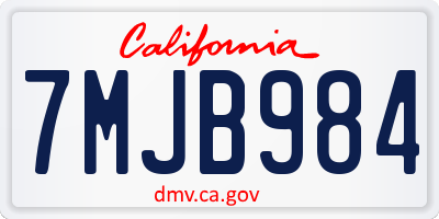 CA license plate 7MJB984