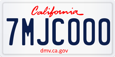 CA license plate 7MJC000