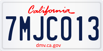 CA license plate 7MJC013