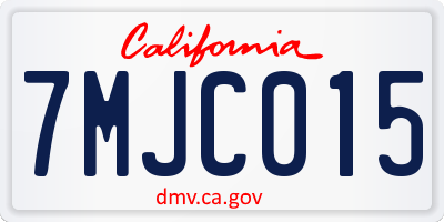 CA license plate 7MJC015
