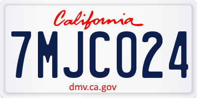 CA license plate 7MJC024