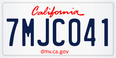 CA license plate 7MJC041
