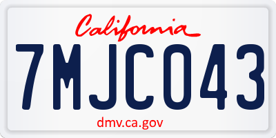 CA license plate 7MJC043