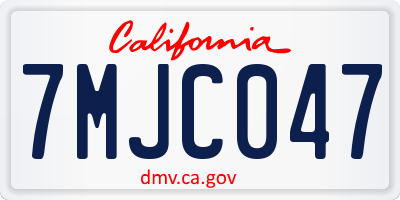 CA license plate 7MJC047