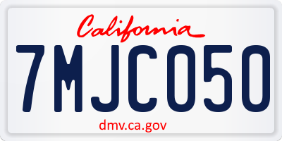 CA license plate 7MJC050