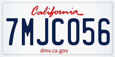 CA license plate 7MJC056