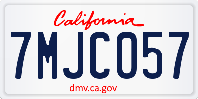 CA license plate 7MJC057