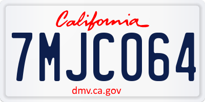 CA license plate 7MJC064