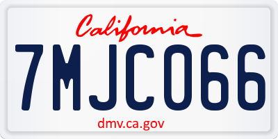 CA license plate 7MJC066