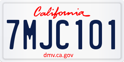 CA license plate 7MJC101