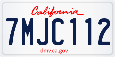 CA license plate 7MJC112