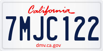 CA license plate 7MJC122