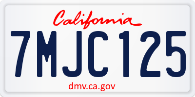 CA license plate 7MJC125
