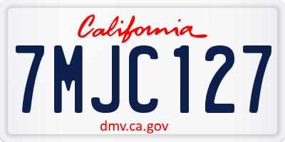 CA license plate 7MJC127
