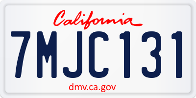 CA license plate 7MJC131
