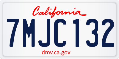 CA license plate 7MJC132