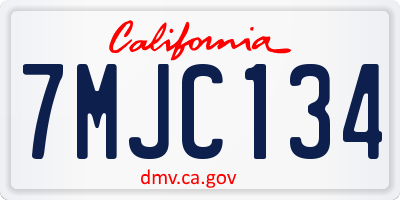 CA license plate 7MJC134