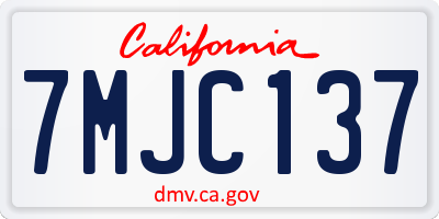 CA license plate 7MJC137