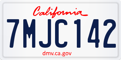 CA license plate 7MJC142