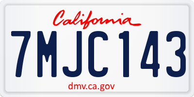 CA license plate 7MJC143