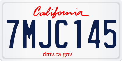 CA license plate 7MJC145