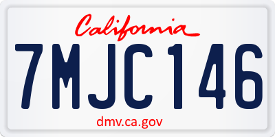 CA license plate 7MJC146