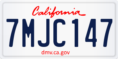 CA license plate 7MJC147