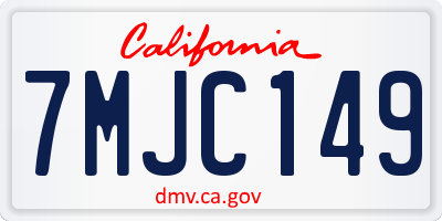 CA license plate 7MJC149