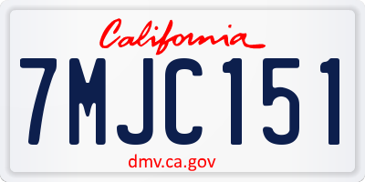 CA license plate 7MJC151