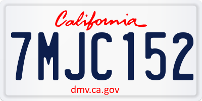 CA license plate 7MJC152