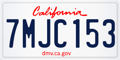 CA license plate 7MJC153