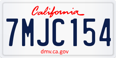 CA license plate 7MJC154