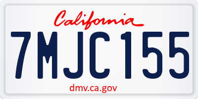 CA license plate 7MJC155