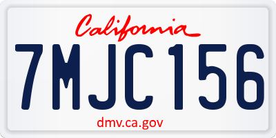 CA license plate 7MJC156